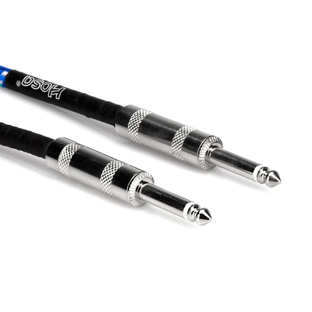 Hosa 3GT18C2 Cloth Guitar Cable Straight to Same 18 Ft / 5.5m Blue Green White - Image 2