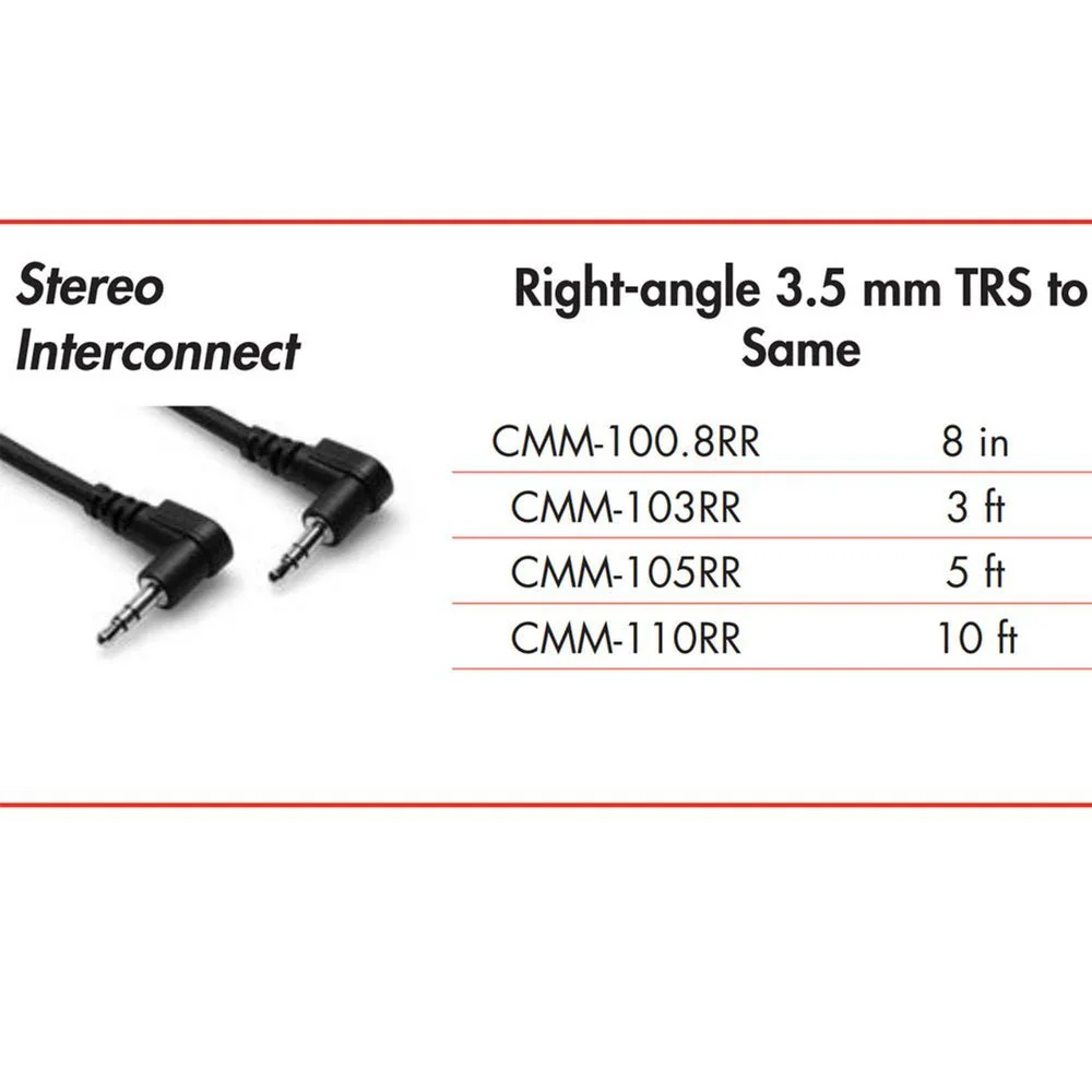 Hosa CMM103RR Stereo Interconnect RIGHT-ANGLE 3.5mm TRS To Same 3 Ft / 0.9m - Image 3