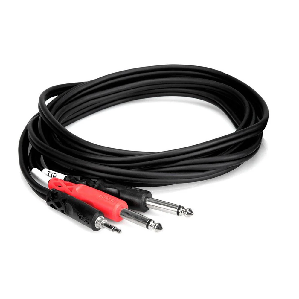 Hosa CMP153 Stereo Breakout Y-Cable 3.5mm TRS To Dual 1/4 TS 3 Ft / 0.9m - Image 4
