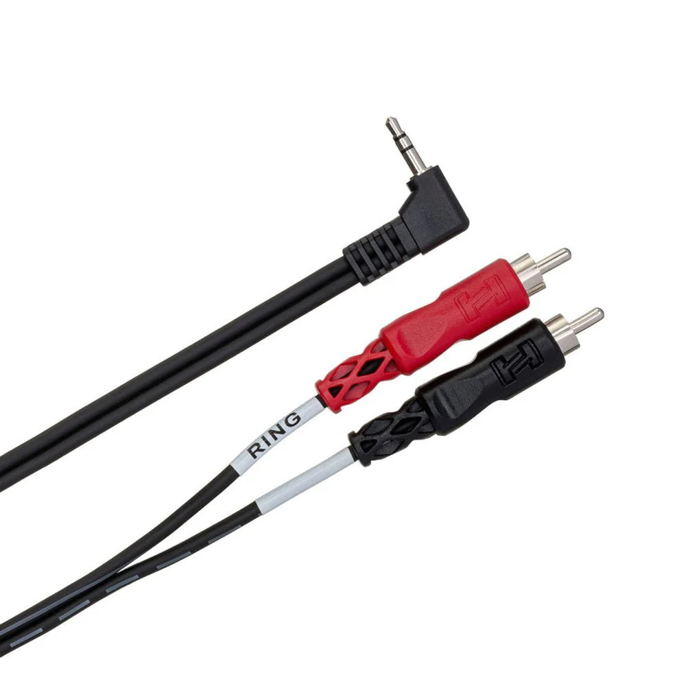 Hosa CMR206R Stereo Breakout Y-Cable RIGHT-ANGLE 3.5mm TRS To Dual RCA 6 Ft / 1.8m - Image 2