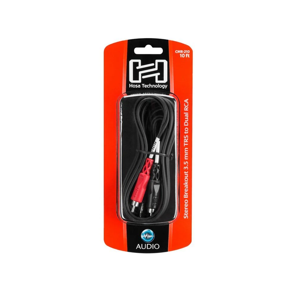 Hosa CMR210 Stereo Breakout Y-Cable 3.5mm TRS To Dual RCA 10 Ft / 3m - Image 5