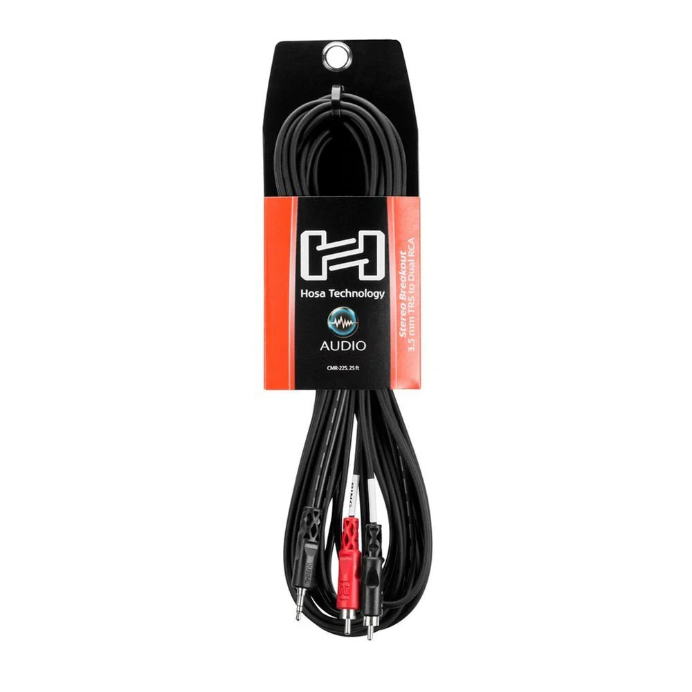 Hosa CMR225 Stereo Breakout Y-Cable 3.5mm TRS To Dual RCA 25 Ft / 7.6m - Image 5