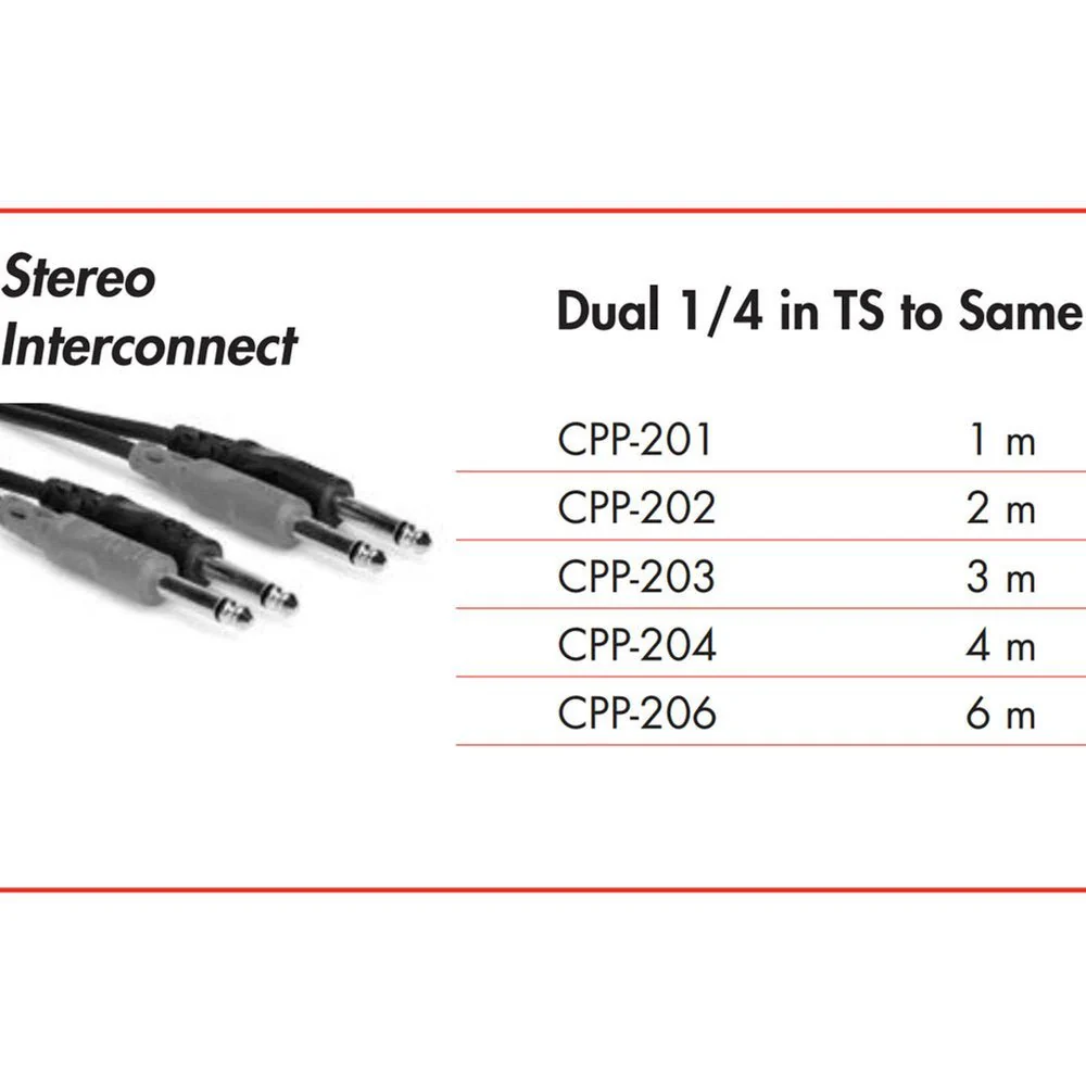 Hosa CPP203 Stereo Interconnect Dual 1/4 Straight TS To Same 3 M - Image 3