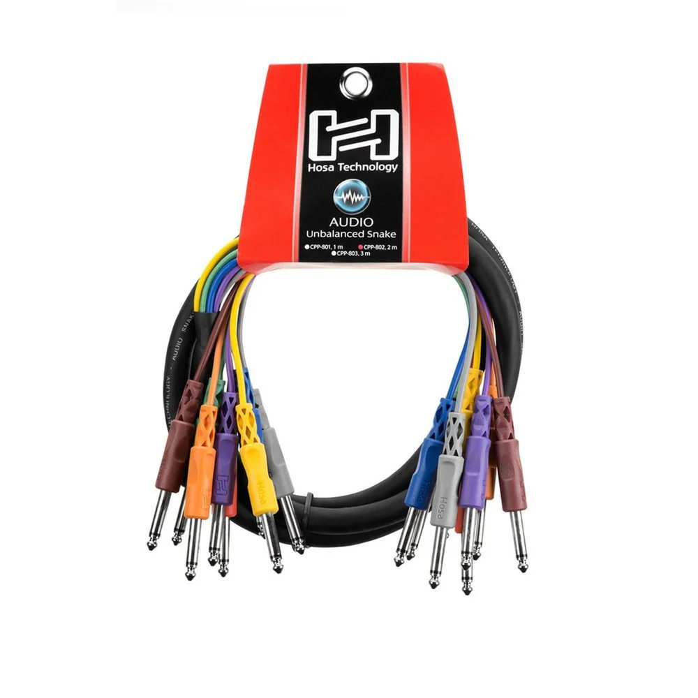 Hosa CPP802 Unbalanced Snake 1/4" Straight TS To Same 2 M - Image 5