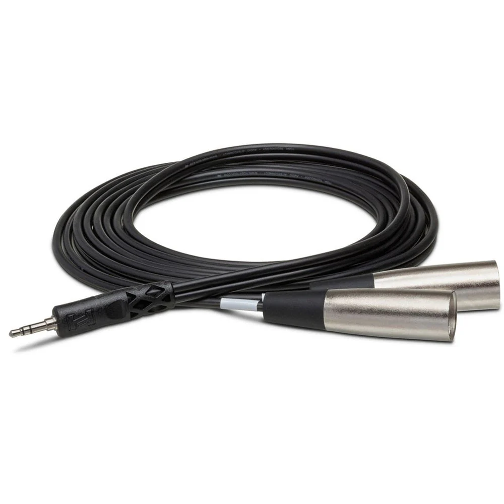 Hosa CYX402M Stereo Breakout Y-Cable 3.5mm TRS To Dual XLR m 2 M
