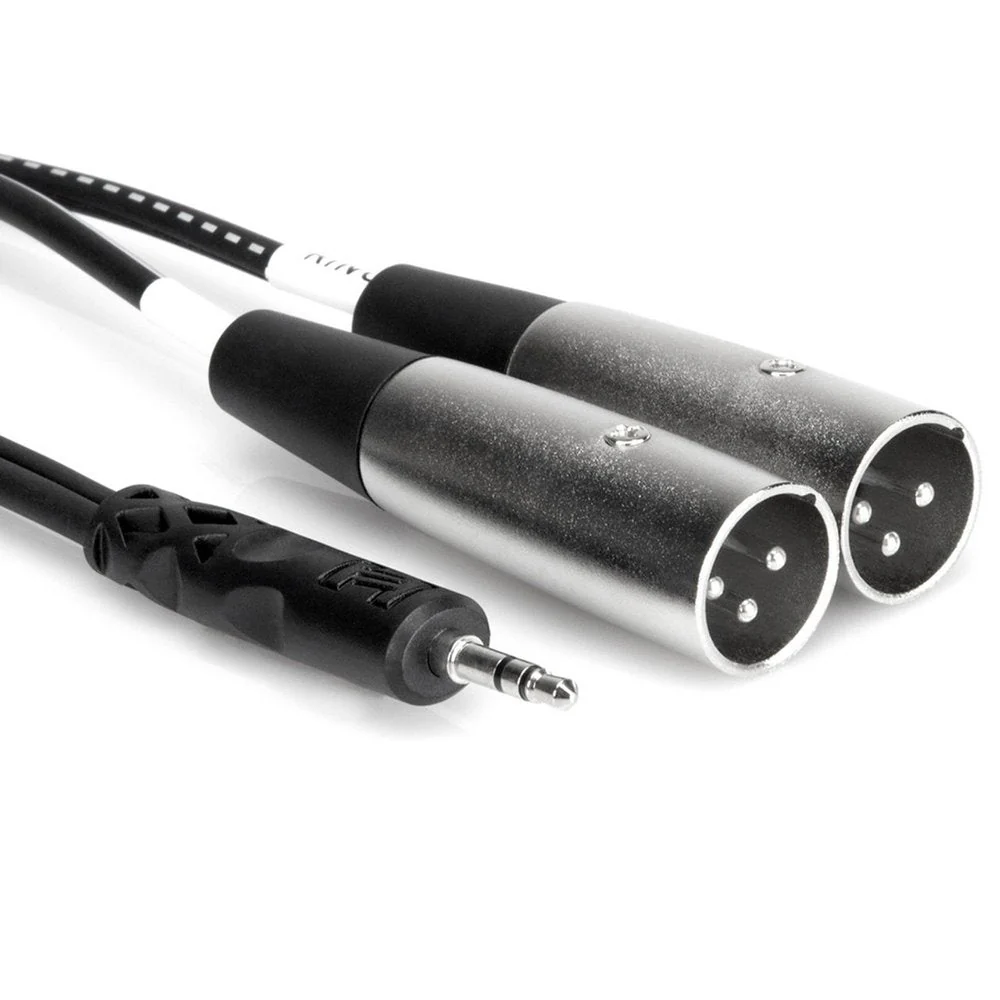 Hosa CYX402M Stereo Breakout Y-Cable 3.5mm TRS To Dual XLR m 2 M - Image 2