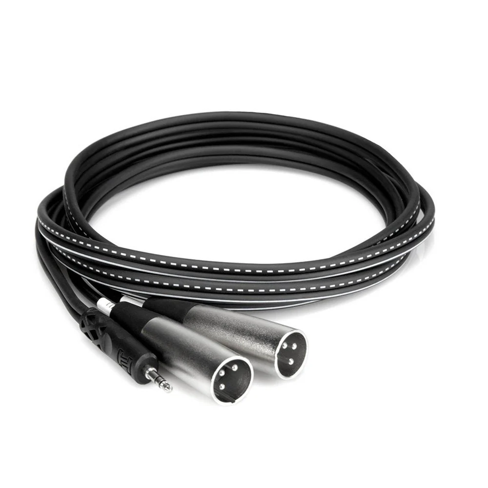 Hosa CYX402M Stereo Breakout Y-Cable 3.5mm TRS To Dual XLR m 2 M - Image 4