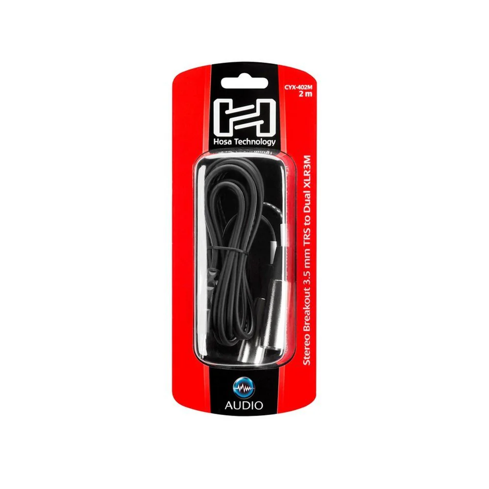 Hosa CYX402M Stereo Breakout Y-Cable 3.5mm TRS To Dual XLR m 2 M - Image 5