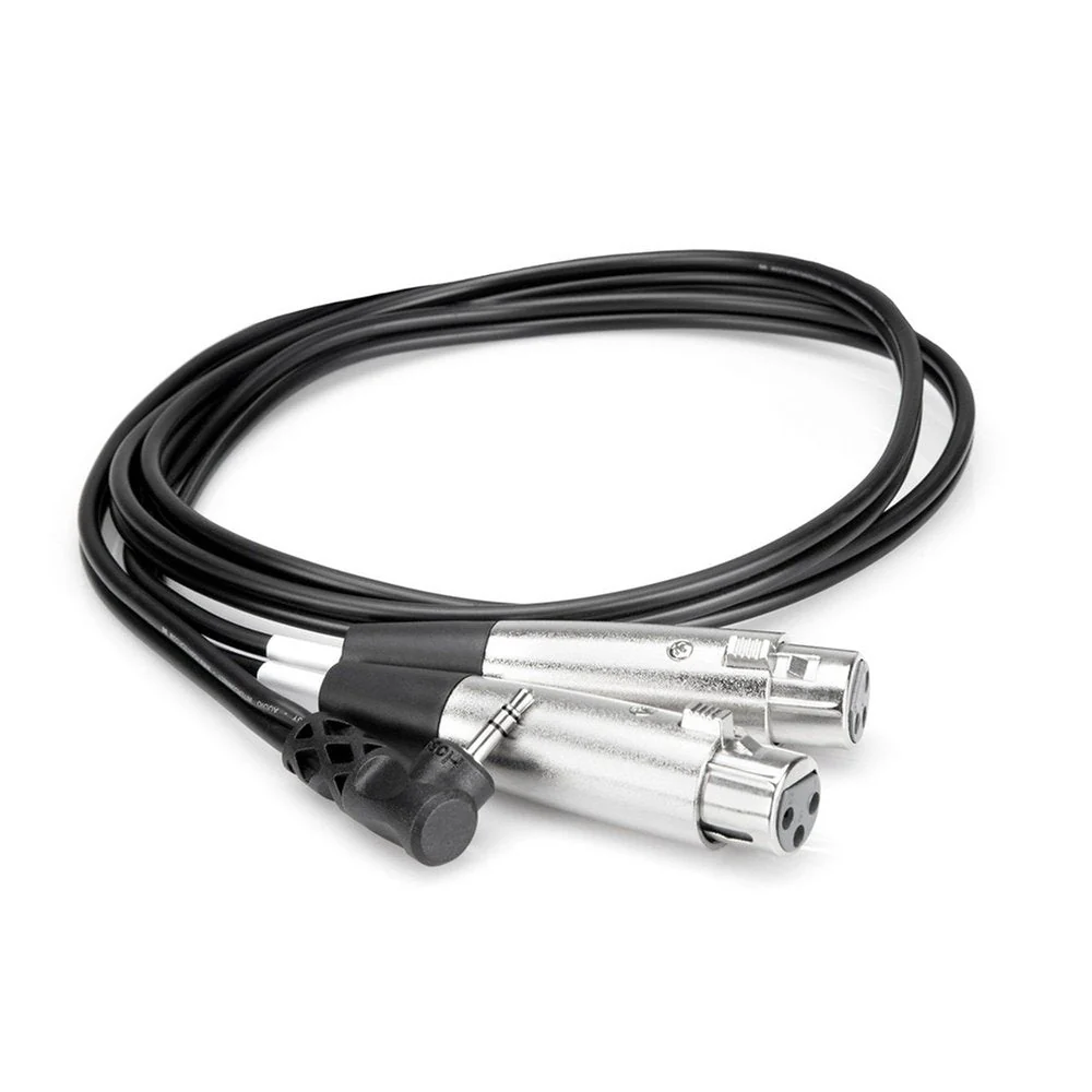 Hosa CYX405F Camera Microphone Y-Cable Dual XLR f To RIGHT-ANGLE 3.5mm TRS 5 Ft / 1.5m - Image 4