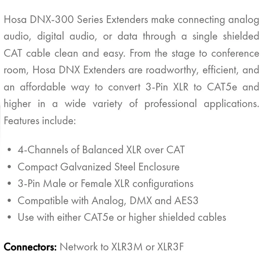 Hosa DNX345M DMX Extender XLR Male To CAT RJ45 - Image 3