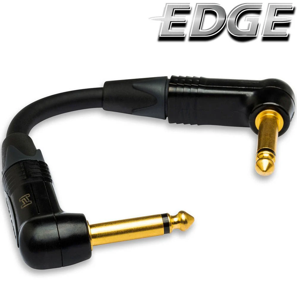 Hosa EDGE CGK000.5RR Neutrik Guitar Patch Cable RIGHT-ANGLE To Same 6 In / 15cm