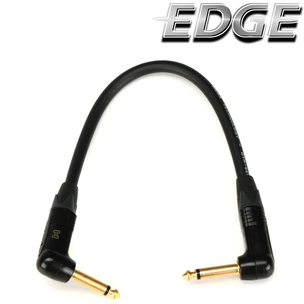 Hosa EDGE CGK001RR Neutrik Guitar Patch Cable RIGHT-ANGLE To Same 12 In / 30cm