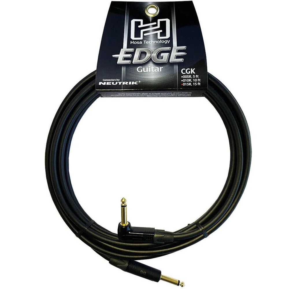 Hosa EDGE CGK015R Neutrik Guitar Cable RIGHT-ANGLE To Straight 15 FT / 4.5 M - Image 4