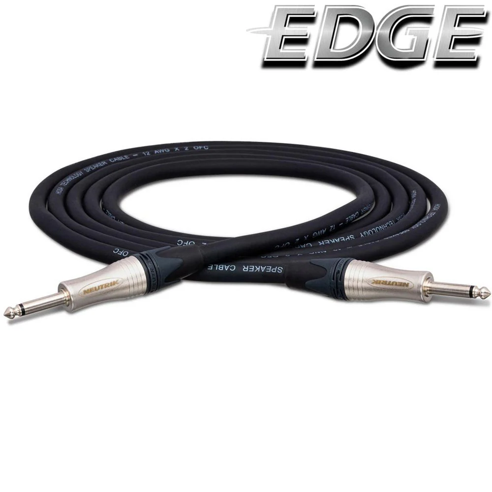 Hosa EDGE SKJ203 Neutrik Speaker Cable 1/4" TS to Same 3 FT / 0.9 M