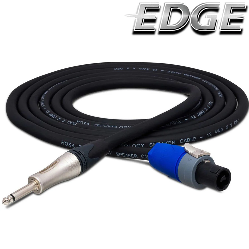 Hosa EDGE SKT250Q Neutrik Speaker Cable Speakon to 1/4" TS 50 FT / 15 M