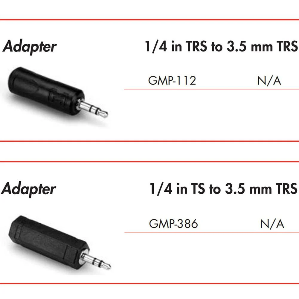 Hosa GMP112 1/4" TRS To 3.5mm TRS Adapter - Image 2