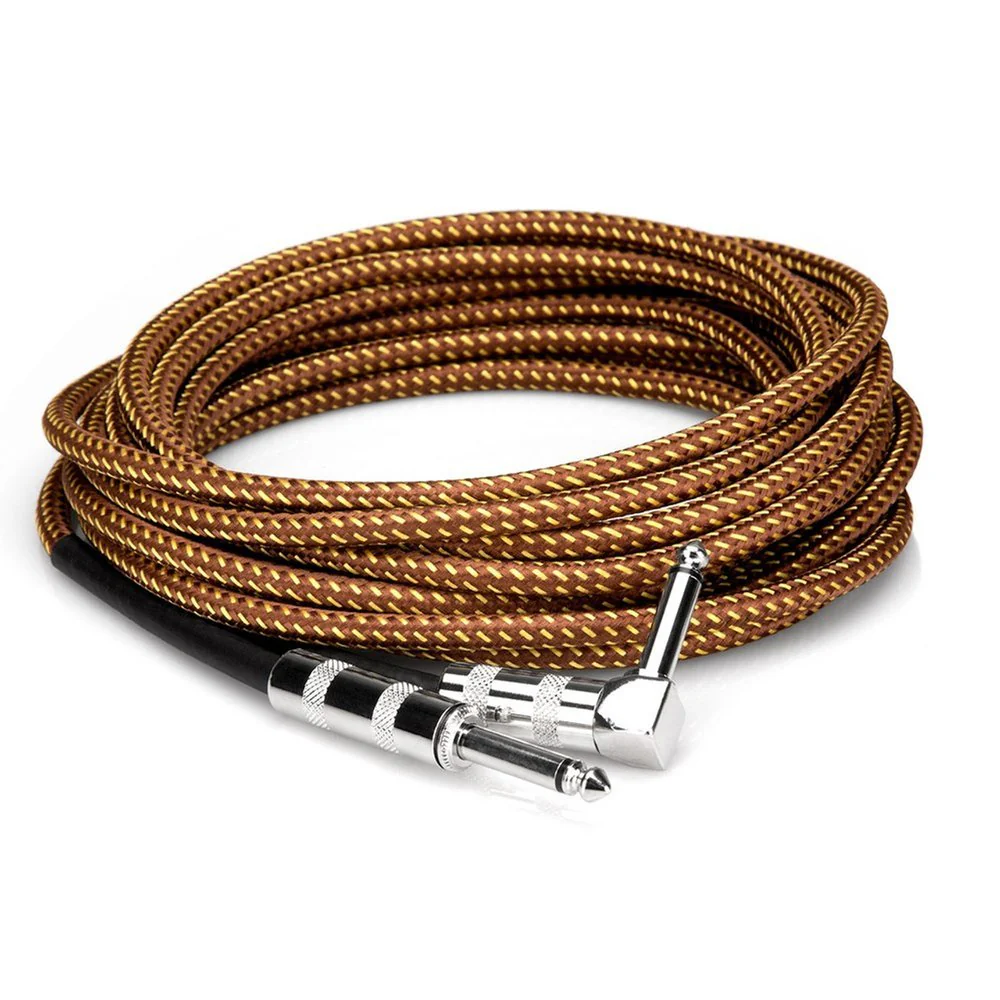 Hosa GTR518R Tweed Guitar Cable RIGHT-ANGLE To Same 18 Ft / 5.4 M - Image 4