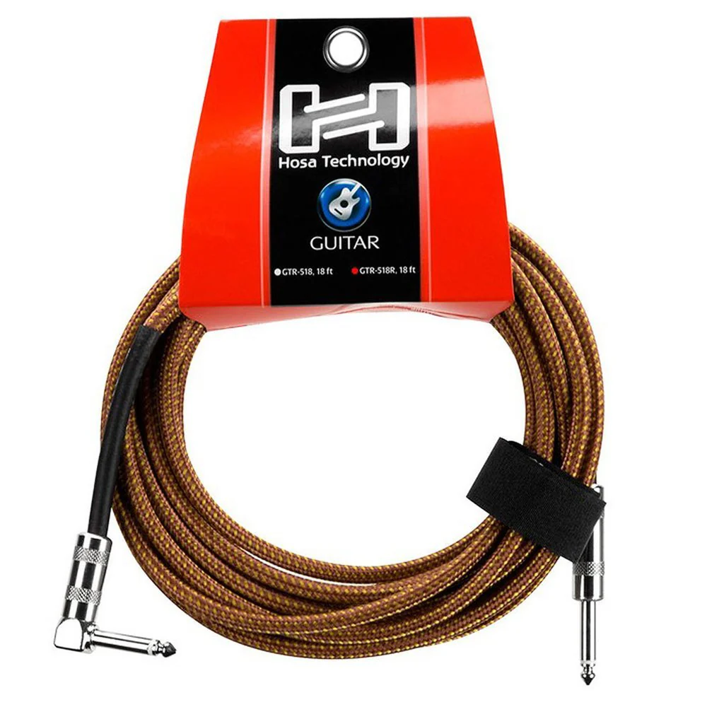 Hosa GTR518R Tweed Guitar Cable RIGHT-ANGLE To Same 18 Ft / 5.4 M - Image 5