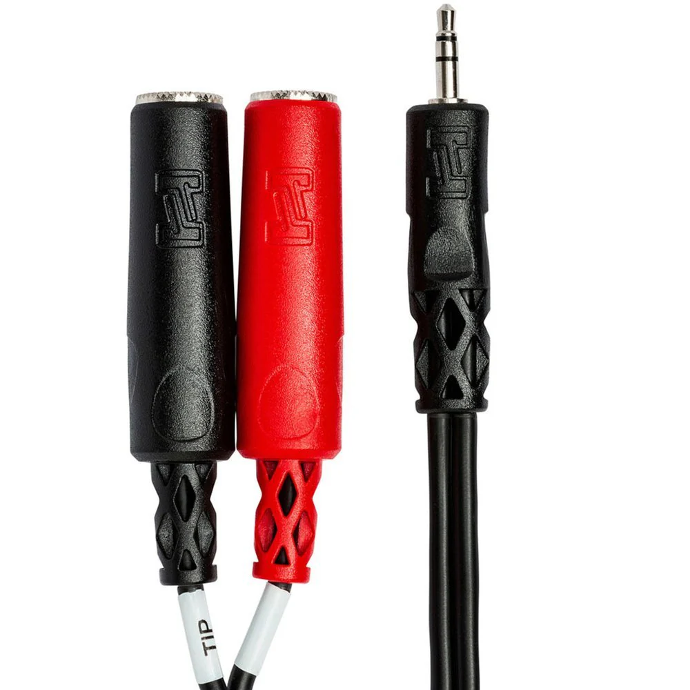 Hosa YMP137 Stereo Breakout Y-Cable Adapter 3.5mm TRS To Dual 1/4" TS - Image 3