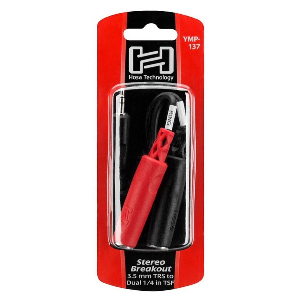 Hosa YMP137 Stereo Breakout Y-Cable Adapter 3.5mm TRS To Dual 1/4" TS - Image 4