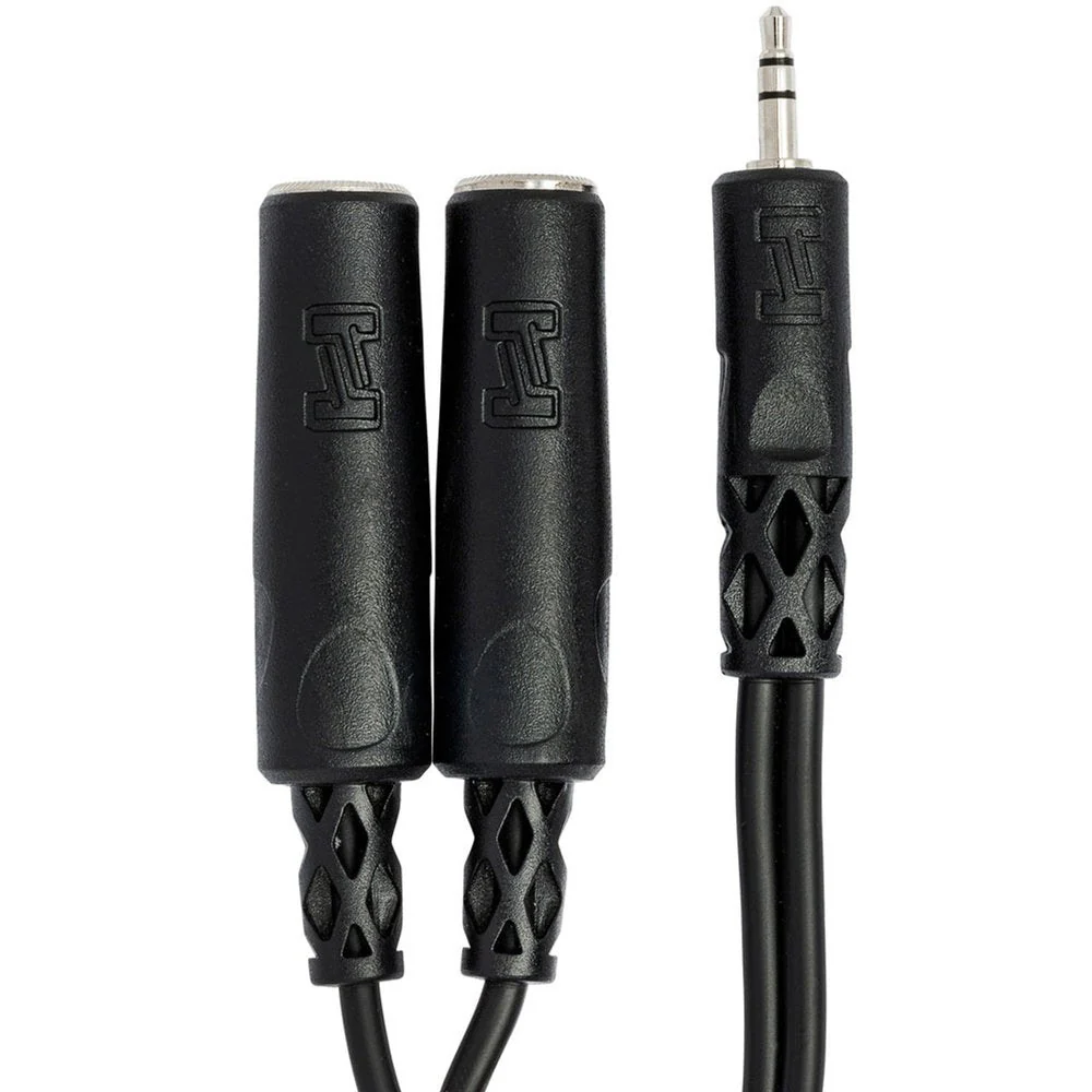 Hosa YMP233 Stereo Duplicate Y-Cable Adapter 3.5mm TRS To Dual 1/4" TRS - Image 3