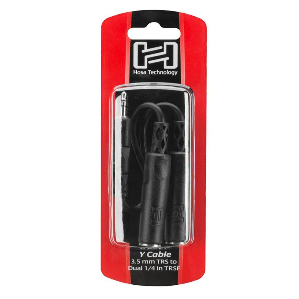 Hosa YMP233 Stereo Duplicate Y-Cable Adapter 3.5mm TRS To Dual 1/4" TRS - Image 4
