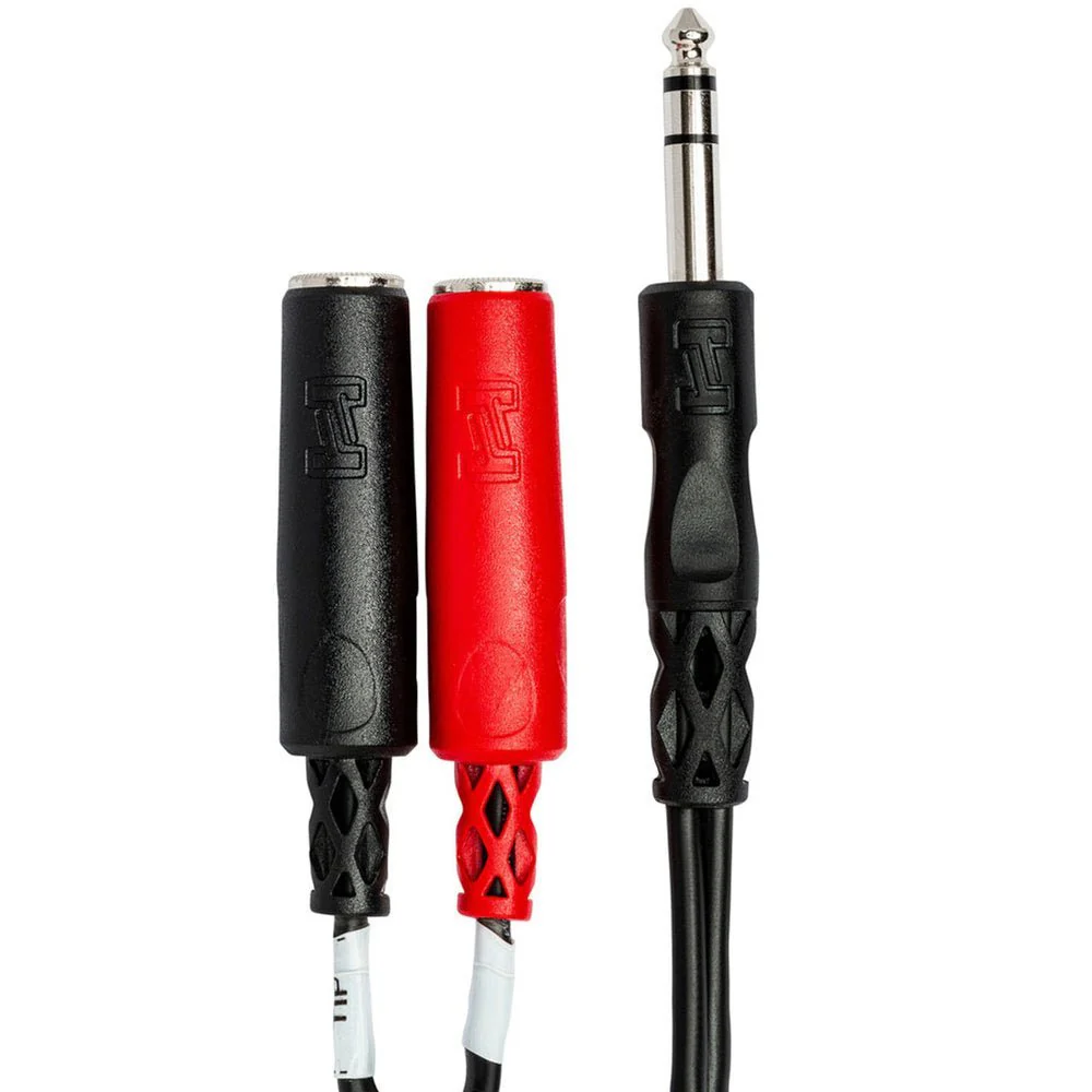 Hosa YPP117 Stereo Breakout Y-Cable Adapter 1/4" TRS To Dual 1/4" TS Female - Image 3