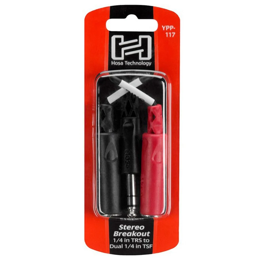 Hosa YPP117 Stereo Breakout Y-Cable Adapter 1/4" TRS To Dual 1/4" TS Female - Image 4