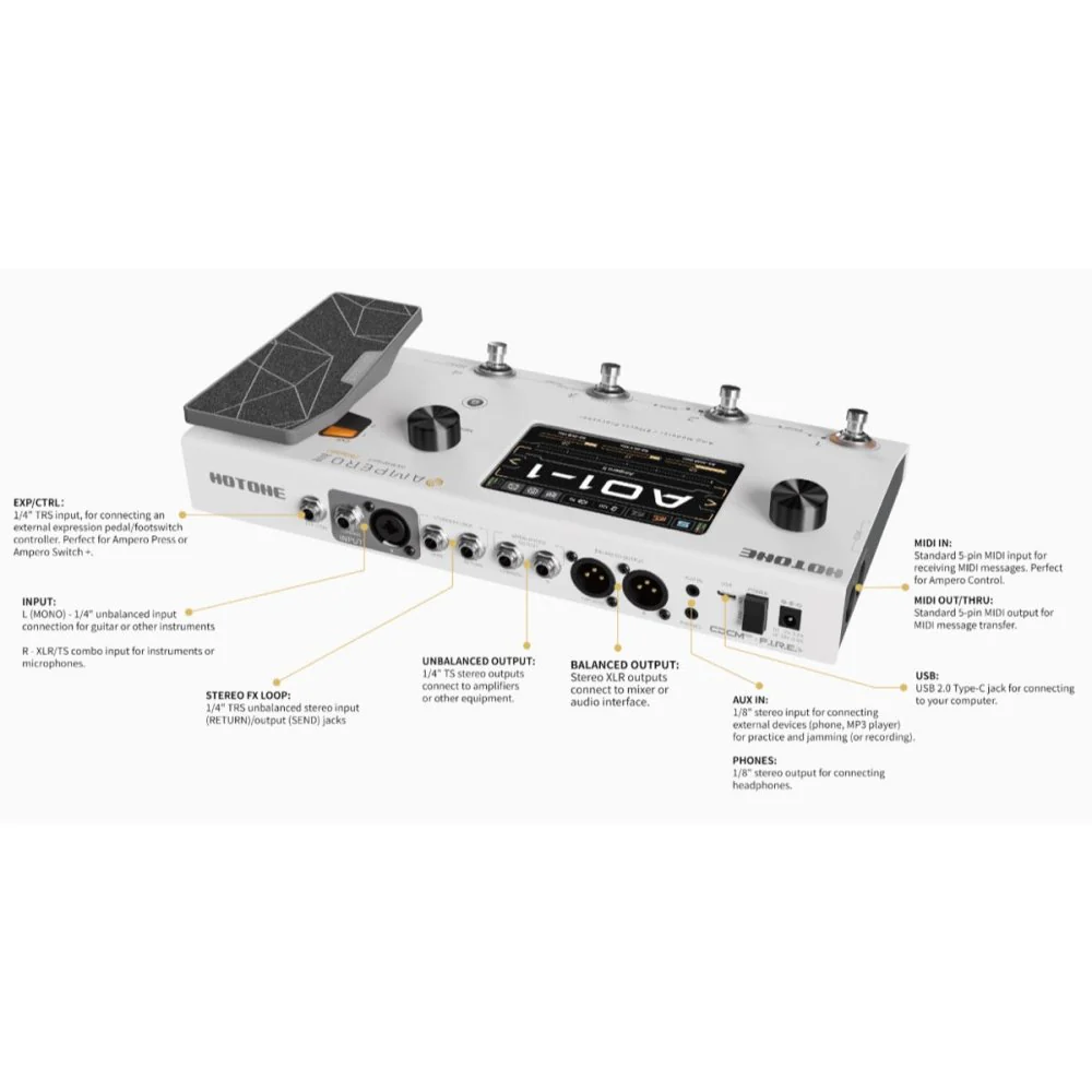 Hotone AMPERO II GEN 2 Tri-Core DSP Next Gen Amp Modeller & Multi Effects Processor w/ ToneCatch - Image 5