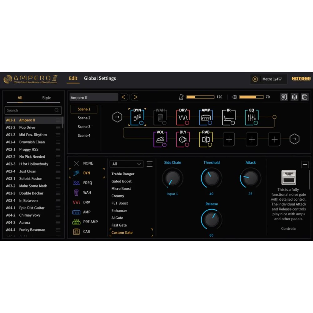 Hotone AMPERO II GEN 2 Tri-Core DSP Next Gen Amp Modeller & Multi Effects Processor w/ ToneCatch - Image 9