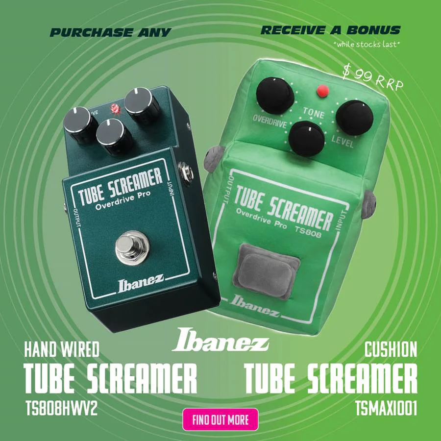 Ibanez TS808HWV2 + TS Cushion Pack Hand Wired V2 Tube Screamer Overdrive Pedal - Image 2
