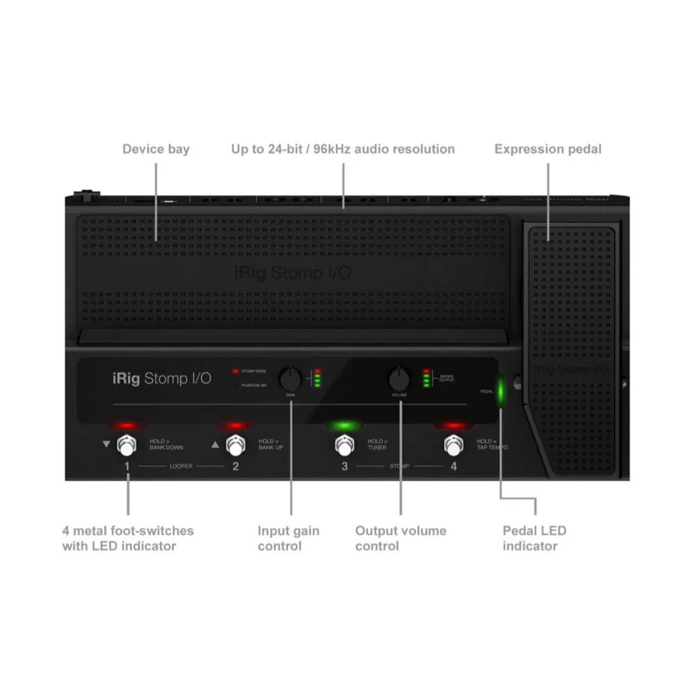 IK Multimedia iRig Stomp I/O BUNDLE w/ Amplitube 5 SE &  USB Pedalboard Controller /Audio Interface - Image 6