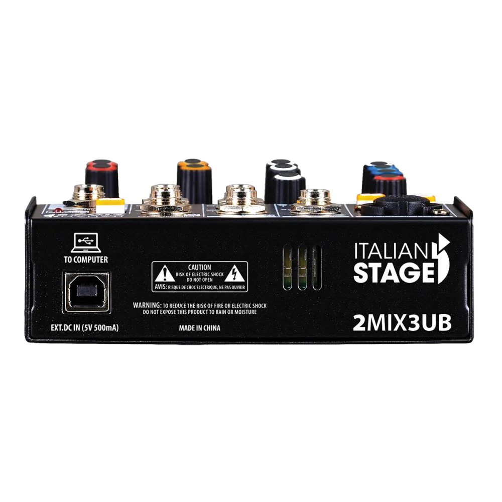 Italian Stage IS2MIX3UB Stereo Audio mixer w/ USB & Bluetooth interface - Image 3
