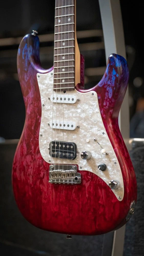James Tyler USA Studio Elite HD HSS Jimburst Over Cherry Red Shmear - Image 2