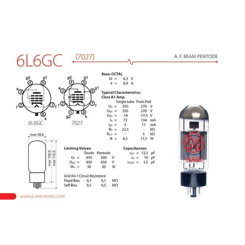 JJ Electronic 6L6 Power Tubes (Matched Pair) - Image 3