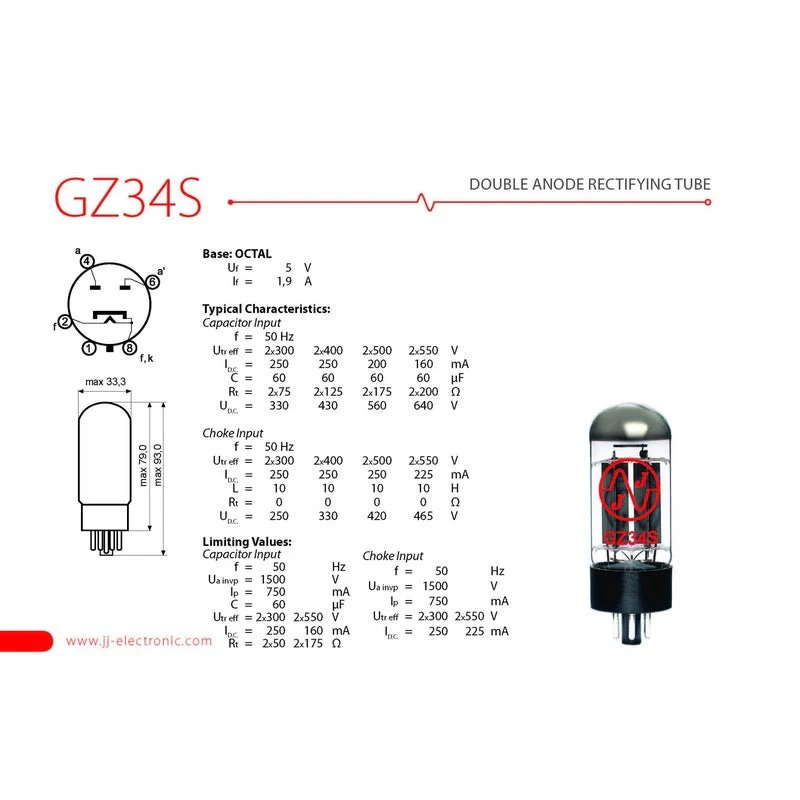 JJ Electronic GZ34/5AR4 Rectifying Tube - Image 2
