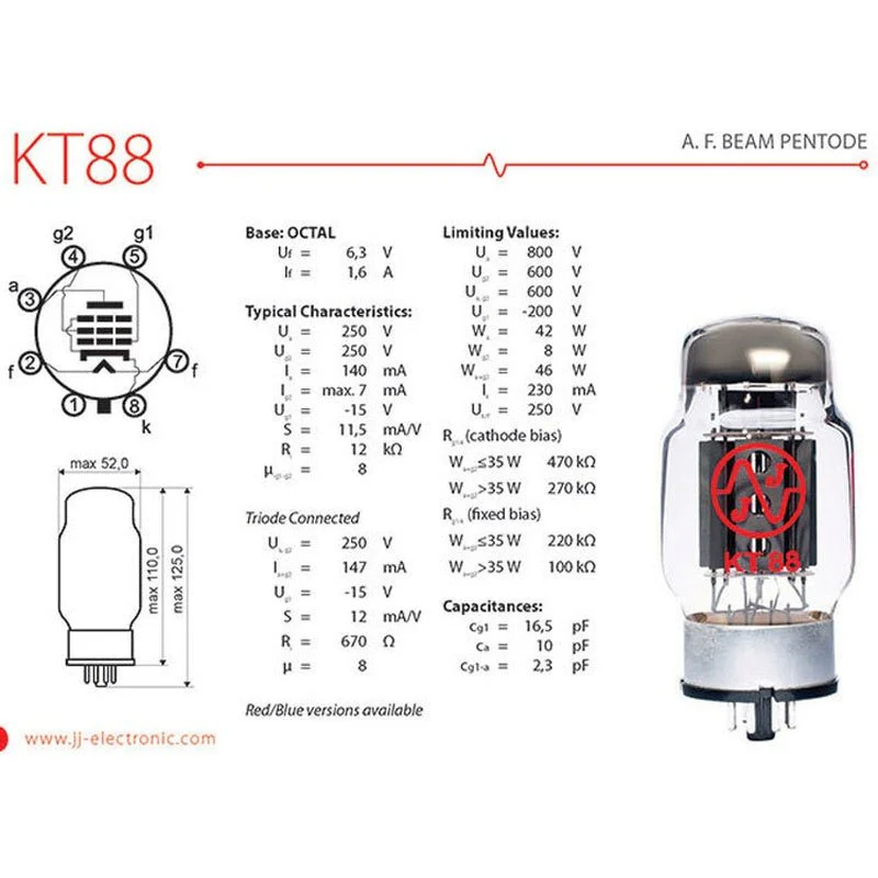 JJ Electronic KT88 Power Tubes (Matched Sixtet) - Image 3