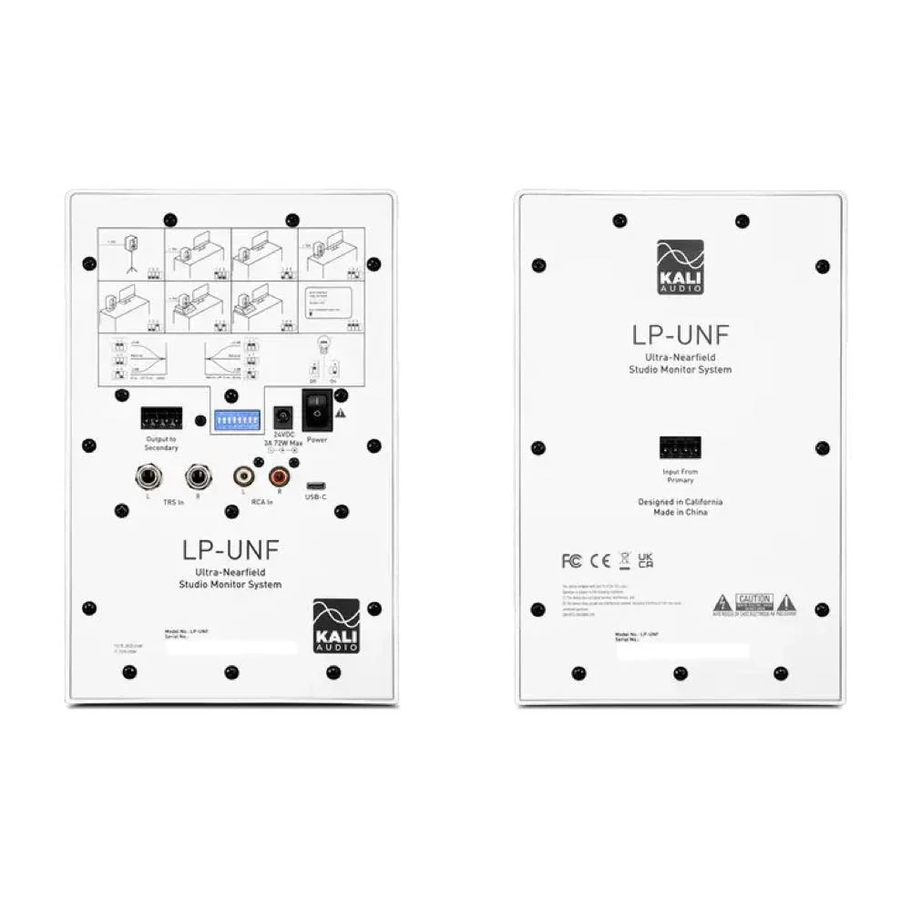Kali Audio LP-UNF PAIR 2-Way 4" Nearfield Studio Monitor Set w/ Bluetooth Connectivity White - Image 2