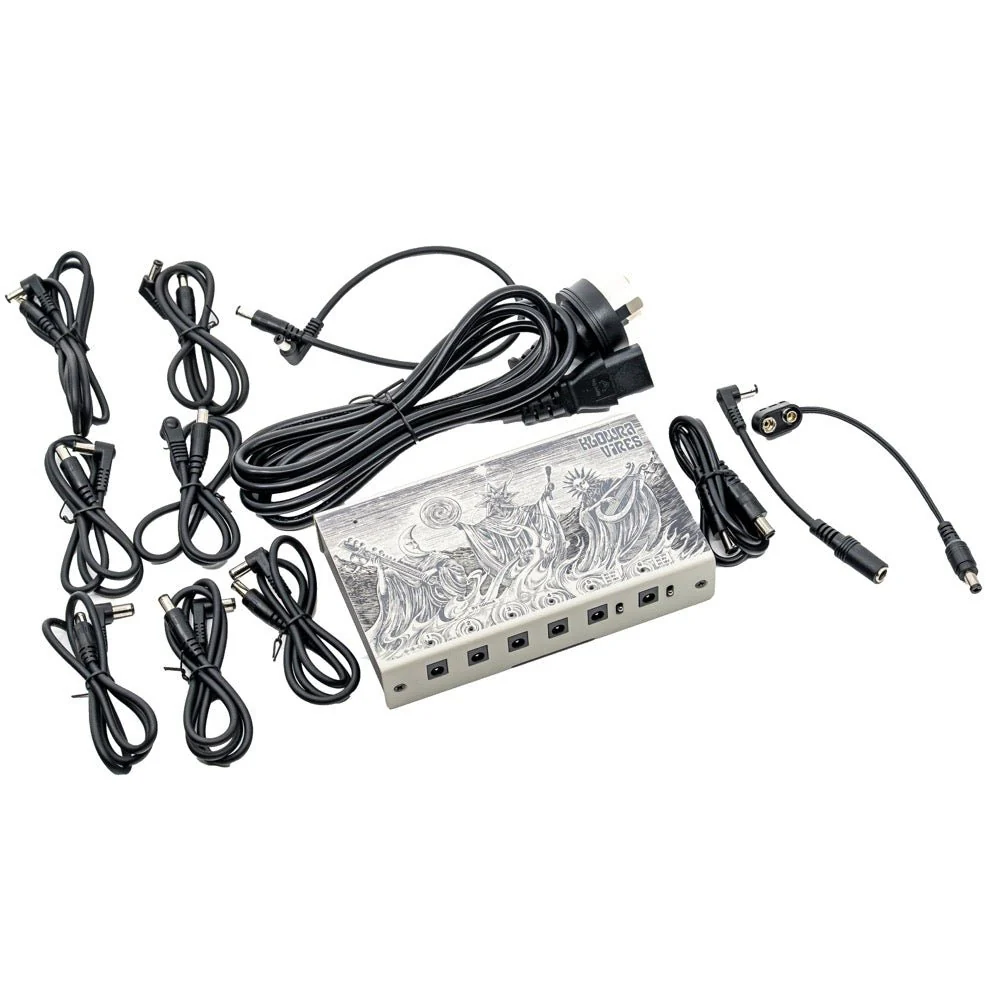 Klowra VIRES Universal Pedal Isolated Power Supply High Current & Low Profile 1x 24V EIAJ Output & 6x 9V / 500mA w/ Built-in Universal IEC Input - Image 5