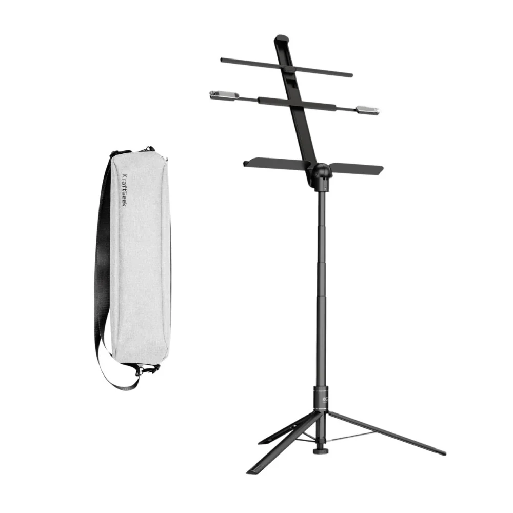 KraftGeek Capsule Foldable Music Stand Combo Pack Stand, Carry Bag, Stand Light & iPad Tablet Mount - Image 7