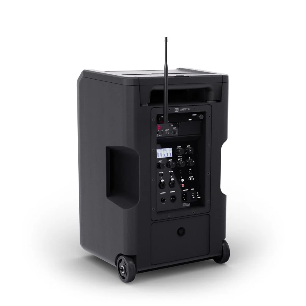 LD Systems ANNY 10 HHD 10" Battery-Powered PA Speaker + 1x Wireless Handheld Mic w/ Bluetooth & Built-in Mixer - Image 10