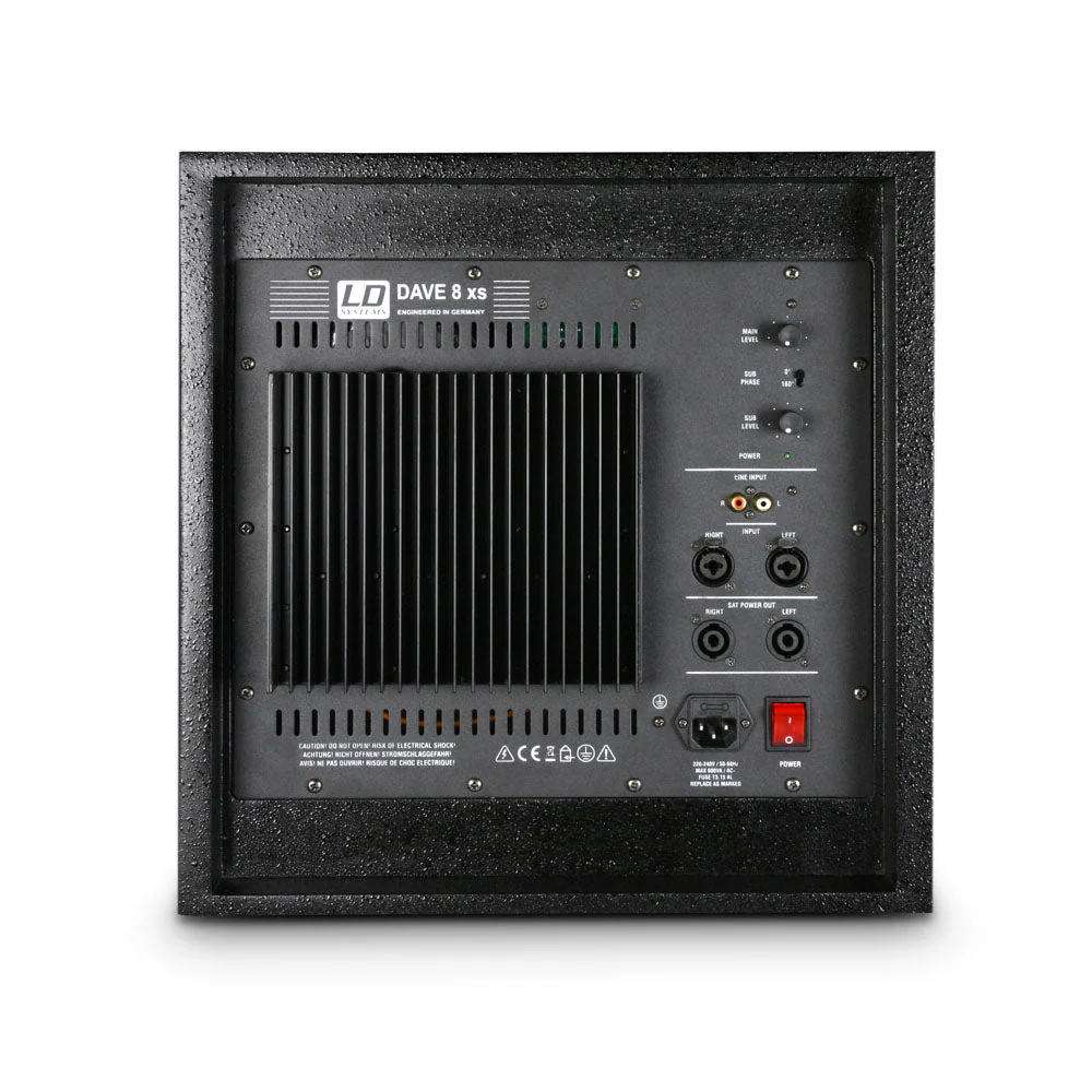 LD Systems DAVE 8 XS Compact Active PA System Black - Image 5