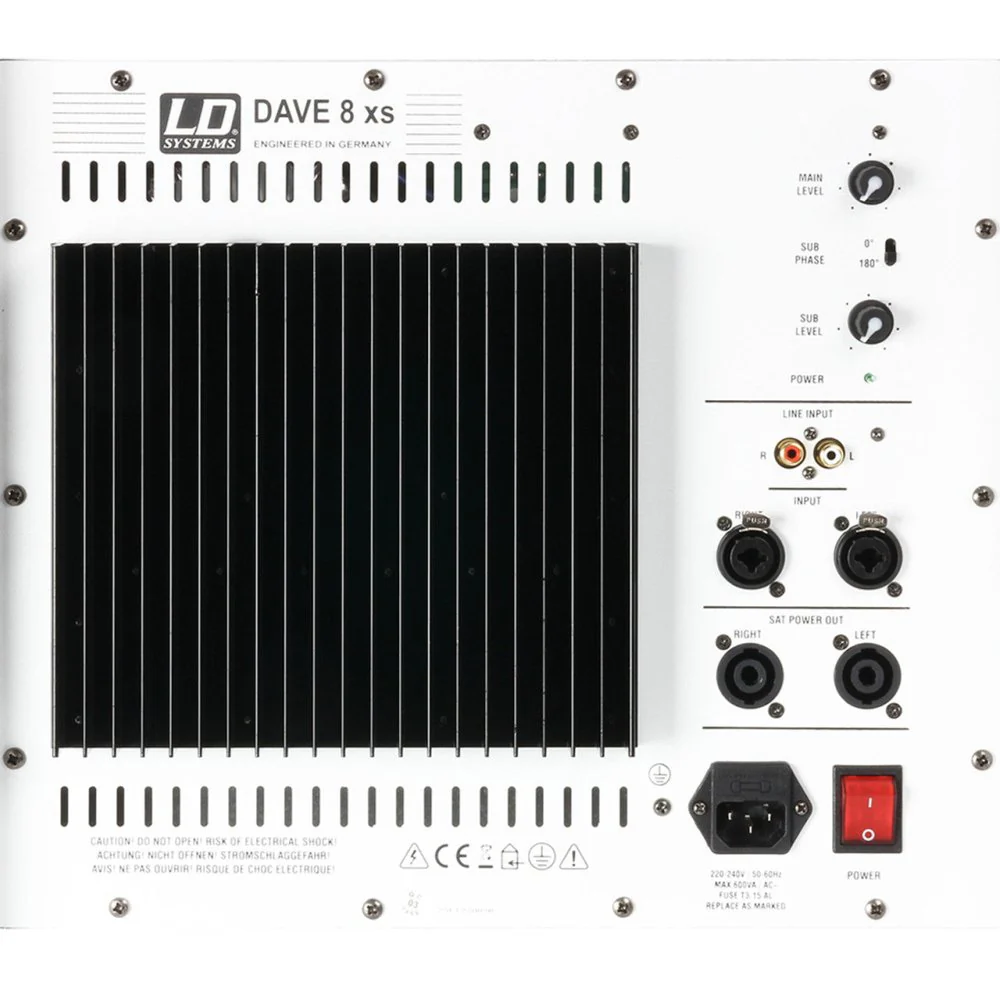 LD Systems DAVE 8 XS Compact Active PA System White - Image 3