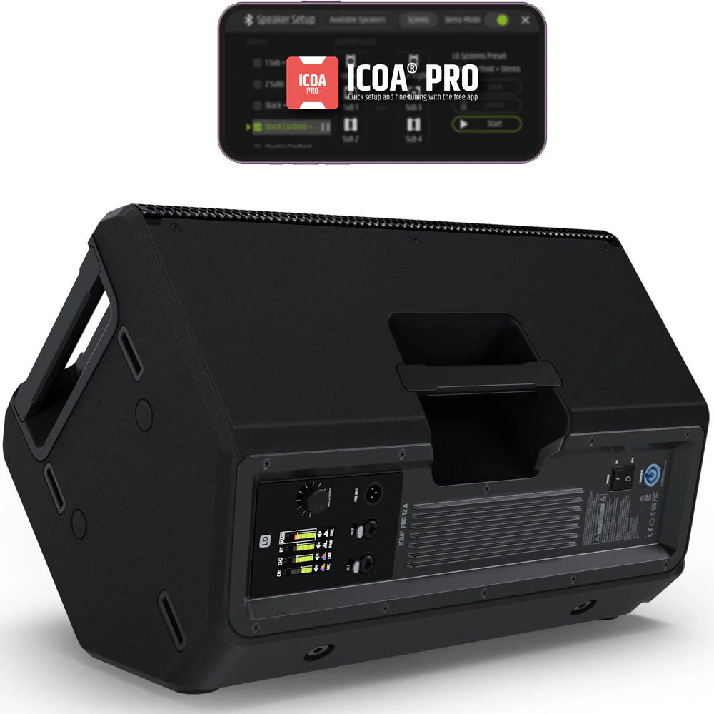LD Systems ICOA PRO 12A 133db SPL 2000W Coaxial 12" Powered Speaker w/ 3" Voice Coil, Bluetooth & DSP - Image 5