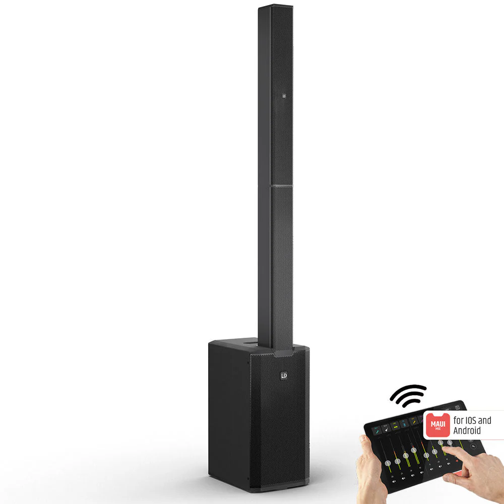LD Systems MAUI 11 G3 MIX 1460W Column PA Speaker w/ Built-in 6CH Digital Mixer & DSP Black