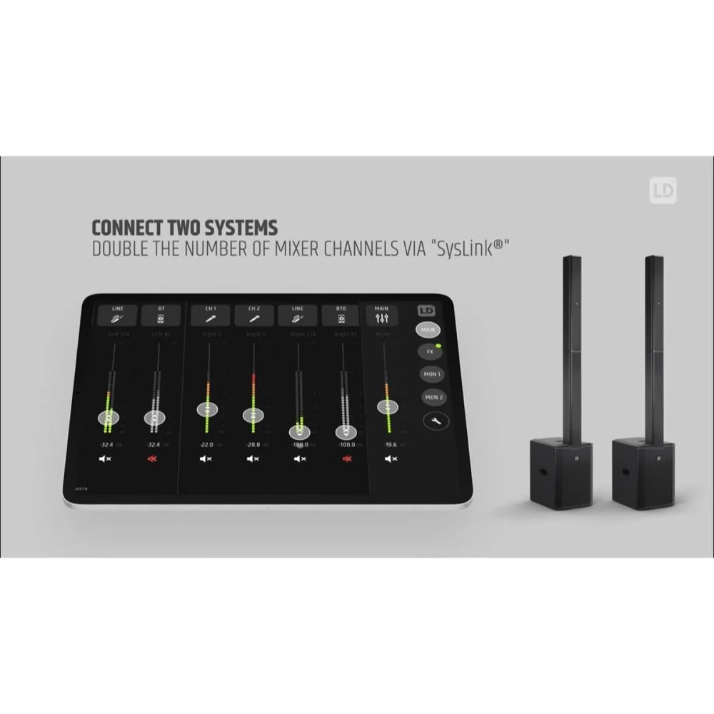 LD Systems MAUI 11 G3 MIX 1460W Column PA Speaker w/ Built-in 6CH Digital Mixer & DSP White - Image 3