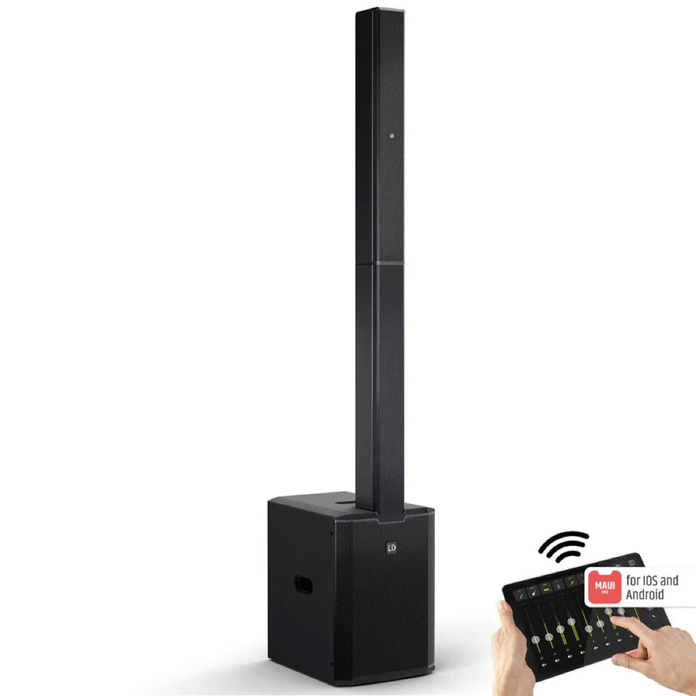 LD Systems MAUI 28 G3 MIX 2060W Column PA Speaker w/ Built-in 6CH Digital Mixer & DSP Black