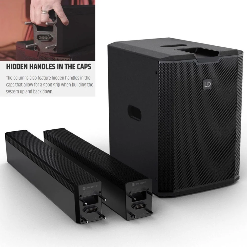 LD Systems MAUI 28 G3 MIX 2060W Column PA Speaker w/ Built-in 6CH Digital Mixer & DSP Black - Image 5