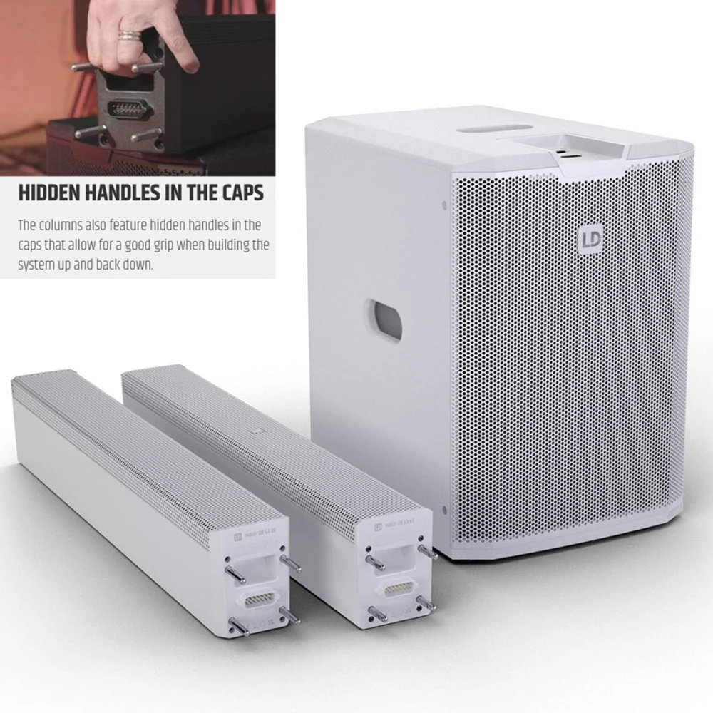 LD Systems MAUI 28 G3 MIX 2060W Column PA Speaker w/ Built-in 6CH Digital Mixer & DSP White - Image 5
