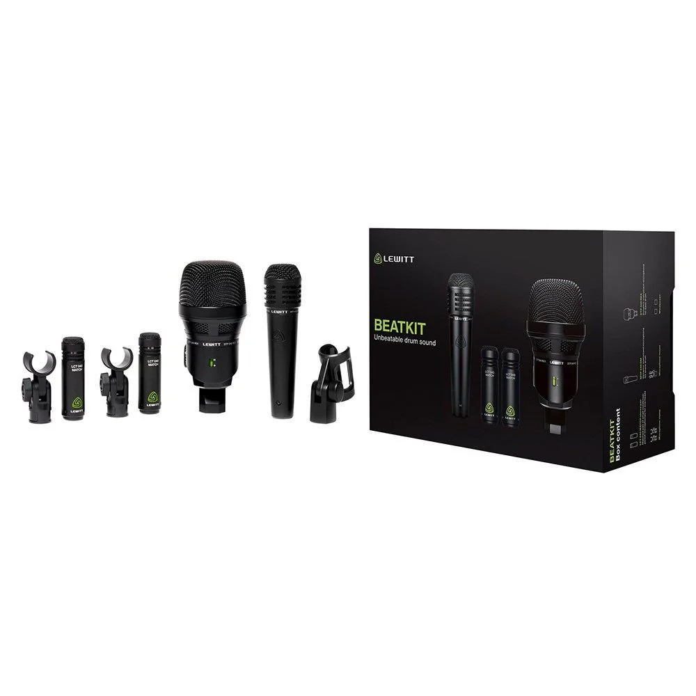 Lewitt BEATKIT 4 Piece Drum Microphone Kit w/ Mounts & Windscreens - Image 2